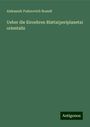 Aleksandr Fedorovich Brandt: Ueber die Eiroehren Blatta(periplaneta) orientalis, Buch