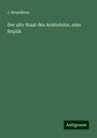 J. Benedixen: Der alte Staat des Aristoteles, eine Replik, Buch