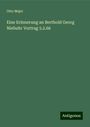 Otto Mejer: Eine Erinnerung an Berthold Georg Niebuhr Vortrag 5.2.66, Buch