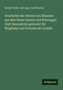 Georg Friedr. Carl Aug. von Rhoeden: Geschichte der Herren von Rhoeden aus dem Hause Runow und Winningen Statt Manuskript gedruckt für Mitglieder und Freunde der Familie, Buch