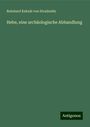 Reinhard Kekulé von Stradonitz: Hebe, eine archäologische Abhandlung, Buch