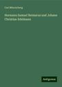 Carl Mönckeberg: Hermann Samuel Reimarus und Johann Christian Edelmann, Buch