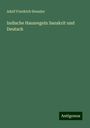 Adolf Friedrich Steuzler: Indische Hausregeln Sanskrit und Deutsch, Buch