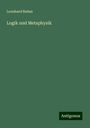 Leonhard Rabus: Logik und Metaphysik, Buch