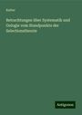 Kutter: Betrachtungen über Systematik und Oologie vom Standpunkte der Selectionstheorie, Buch