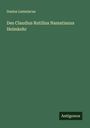 Itasius Lemniacus: Des Claudius Rutilius Namatianus Heimkehr, Buch