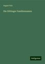 August Fick: Die Göttinger Familiennamen, Buch