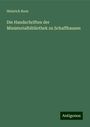 Heinrich Boos: Die Handschriften der Ministerialbibliothek zu Schaffhausen, Buch