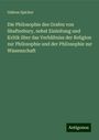 Gideon Spicker: Die Philosophie des Grafen von Shaftesbury, nebst Einleitung und Kritik über das Verhältniss der Religion zur Philosophie und der Philosophie zur Wissenschaft, Buch