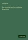 Onno Klopp: Ein patriotisches Wort an meine Landsleute, Buch