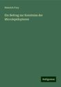 Heinrich Frey: Ein Beitrag zur Kenntniss der Microlepidopteren, Buch