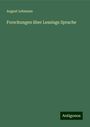 August Lehmann: Forschungen über Lessings Sprache, Buch