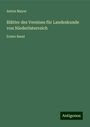 Anton Mayer: Blätter des Vereines für Landeskunde von Niederösterreich, Buch