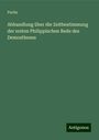 Fuchs: Abhandlung über die Zeitbestimmung der ersten Philippischen Rede des Demosthenes, Buch