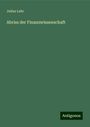 Julius Lehr: Abriss der Finanzwissenschaft, Buch