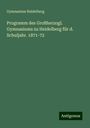 Gymnasium Heidelberg: Programm des Großherzogl. Gymnasiums zu Heidelberg für d. Schuljahr. 1871-72, Buch