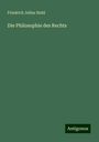 Friedrich Julius Stahl: Die Philosophie des Rechts, Buch