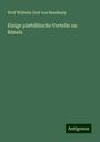 Wolf Wilhelm Graf Von Baudissin: Einige plattdütsche Vertelln un Rimels, Buch
