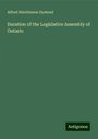 Alfred Hutchinson Dymond: Duration of the Legislative Assembly of Ontario, Buch