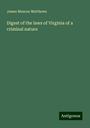 James Muscoe Matthews: Digest of the laws of Virginia of a criminal nature, Buch