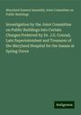 Maryland General Assembly Joint Committee on Public Buildings: Investigation by the Joint Committee on Public Buildings into Certain Charges Preferred by Dr. J.S. Conrad, Late Superintendent and Treasurer of the Maryland Hospital for the Insane at Spring Grove, Buch