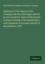 North British Canadian Investment Company: Statement of the objects of the Company and the advantages offered by it to investors: report of the second ordinary meeting of the shareholders, with statement of accounts and list of shareholders, 1878, Buch