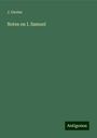 J. Davies: Notes on I. Samuel, Buch