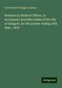 University Of Glasgow Library: Remarks by Medical Officer, to accompany mortality tables of the city of Glasgow, for the quarter ending 30th Sept., 1878, Buch