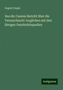 August Deppe: Des dio Cassius Bericht über die Varusschlacht verglichen mit den übrigen Geschichtsquellen, Buch