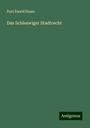 Paul Ewald Hasse: Das Schleswiger Stadtrecht, Buch