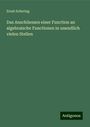 Ernst Schering: Das Anschliessen einer Function an algebraische Functionen in unendlich vielen Stellen, Buch