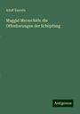 Adolf Kurrein: Maggid Mereschith: die Offenbarungen der Schöpfung, Buch