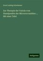 Ernst Ludwig Schwimmer: Zur Therapie der Variola vom Standpunkte der Micrococcuslehre ... Mit einer Tafel, Buch