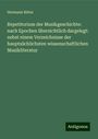 Hermann Ritter: Repetitorium der Musikgeschichte: nach Epochen übersichtlich dargelegt: nebst einem Verzeichnisse der hauptsächlichsten wissenschaftlichen Musikliteratur, Buch