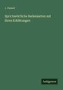 J. Gossel: Sprichwörtliche Redensarten mit ihren Erklärungen, Buch