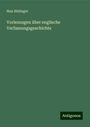 Max Büdinger: Vorlesungen über englische Verfassungsgeschichte, Buch