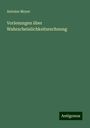 Antoine Meyer: Vorlesungen über Wahrscheinlichkeitsrechnung, Buch