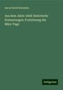 Aaron David Bernstein: Aus dem Jahre 1848: historische Erinnerungen: Fortsetzung der März-Tage, Buch