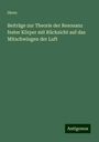 Stern: Beiträge zur Theorie der Resonanz fester Körper mit Rücksicht auf das Mitschwingen der Luft, Buch