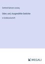 Gotthold Ephraim Lessing: Oden; und, Ausgewählte Gedichte, Buch