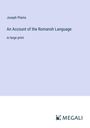 Joseph Planta: An Account of the Romansh Language, Buch