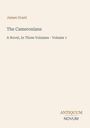 Text: "James Grant, The Cameronians, A Novel, In Three Volumes - Volume 1, ANTIQUUM NOVUM." Schlichtes Coverdesign.