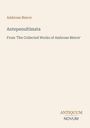 Beige Hintergrund, Text: "Ambrose Bierce, Antepenultimata, From 'The Collected Works of Ambrose Bierce'" und "ANTIQUM NOVUM".