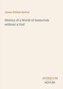 Titel: "History of a World of Immortals without a God" von James William Barlow. Unten: "ANTIQUM NOVUM". Schlichtes Design.