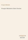 "Prosper Mérimée's Short Stories" oben und unten "ANTIQUM NOVUM". Minimalistisches Design auf hellem Hintergrund.