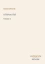 Text: "Annie Edwards, A Girton Girl, Volume 2, ANTIQUUM NOVUM." Beige Hintergrund, minimalistisches Design.