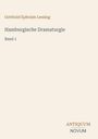 Text: "Gotthold Ephraim Lessing, Hamburgische Dramaturgie, Band 1, ANTIQUUM NOVUM." Schlichtes, minimalistisches Cover.