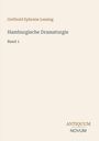Text "Gotthold Ephraim Lessing, Hamburgische Dramaturgie, Band 1" zentral. Unten "ANTIQUM NOVUM". Schlichte Buchcover.