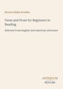 Titel: "Verse and Prose for Beginners in Reading." Autor: Horace Elisha Scudder. Unten: Logo "ANTIQUM NOVUM". Schlichtes Design.