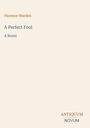 Text: "Florence Warden, A Perfect Fool, A Novel" und "ANTIQUM NOVUM". Schlichtes Design auf beigem Hintergrund.